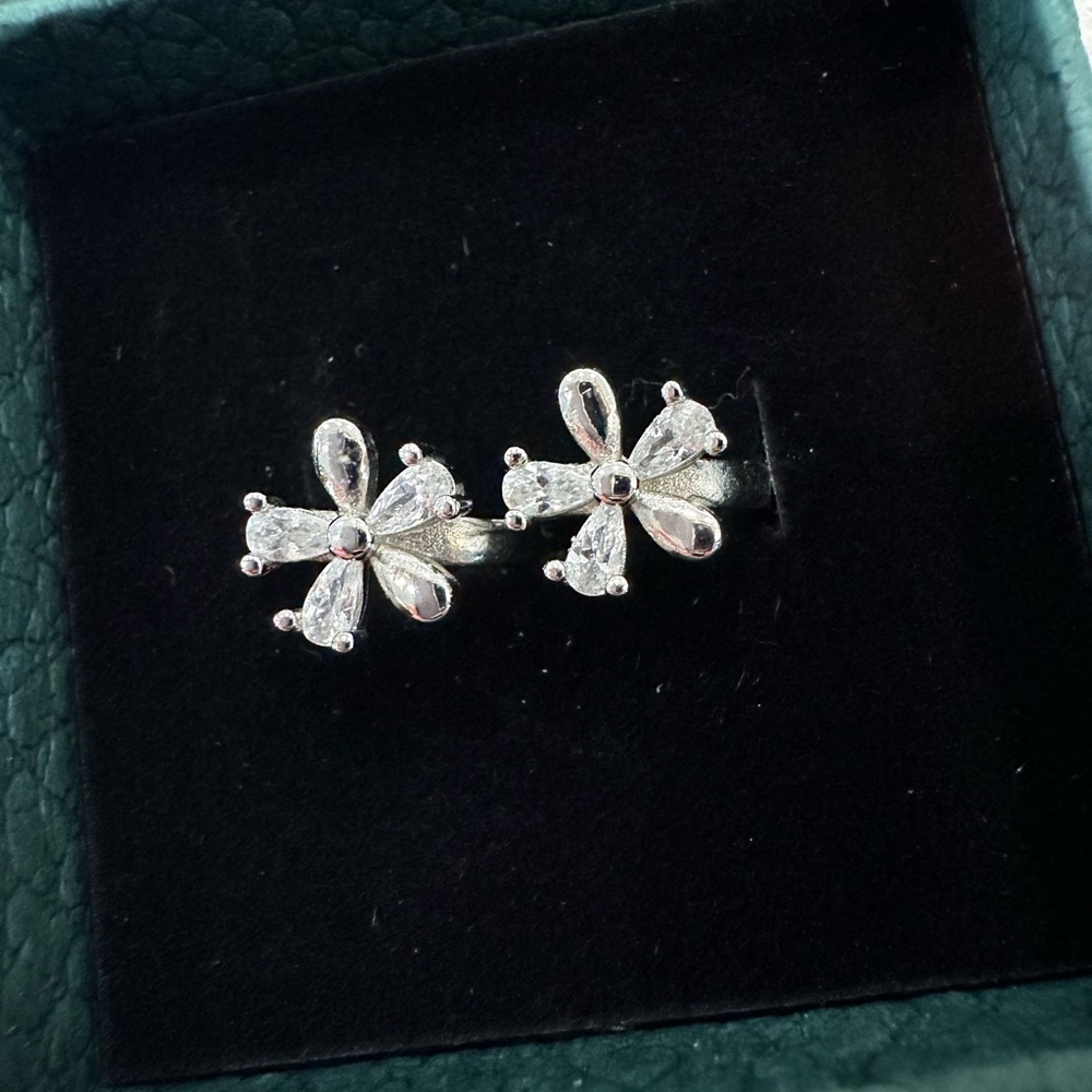 925 Sterling Silver Flower Earrings